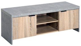 HOMCOM Mobilier TV Modern din Lemn cu Dulapuri Gri 120x40x44cm