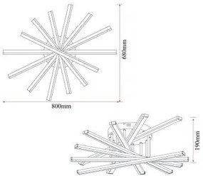 Lustră LED cu 7 surse de iluminare, 125W, cu telecomandă – Design clasic, alb