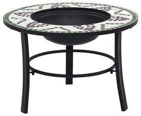 46722 vidaXL Vatră de foc cu mozaic, verde, 68 cm, ceramică