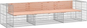 vidaXL Bancă de grădină tip gabion 287x71x65,5 cm, lemn masiv Douglas
