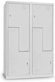 Dulap metalic Z, 120 x 50 x 180 cm, broasca cilindrica, gri deschis - ral 7035