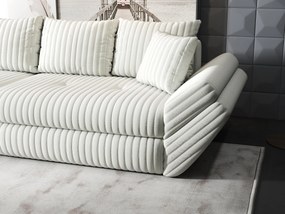 Canapea extensibilă dumonde cu ladă de depozitare si sezut confortabil din spuma high-density, Loana Ambience Ivory 300x100 cm