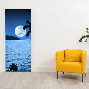 Fototapet pentru ușă - Luna deasupra mării (95x205cm)