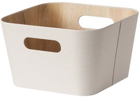 Set de 2 coșuri de depozitare Kitchisimo 27 × 27 ×16 cm, crem, M