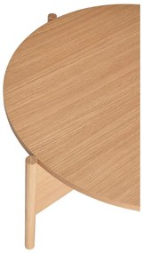 Măsuță de cafea în culoare naturală rotundă cu aspect de lemn de stejar ø 86 cm Heritage – Hübsch