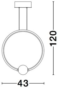 Lustra LED dimabila cu telecomanda design modern Celia auriu