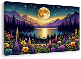 Tablou peisaj romantic cu lună plină