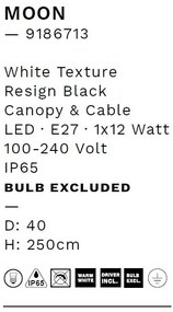 Lustra/Pendul modern iluminat exterior decorativ IP65 MOON D-40cm