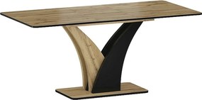 Masa extensibila VENTO, stejar artisan/negru, PAL, 120-160x68x76 cm