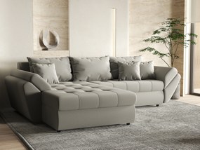 Colțar extensibil dumonde cu ladă de depozitare si sezut confortabil din spuma high-density, Loana Royal Grey 270x185 cm