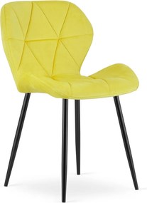 Scaun de masa MANGO VELVET cu picioare negre, galben