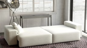 Canapea extensibilă dumonde cu ladă de depozitare si sezut confortabil din spuma high-density, Marbela Ambience Ivory XXL 295x100 cm