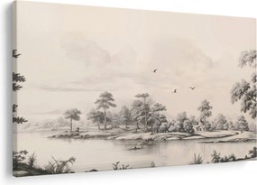 Tablou - Vintage peisaj desen peisaj (90x60 cm)