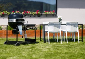 Grătar de cărbune cu grătar de pizza, negru, KARIOL