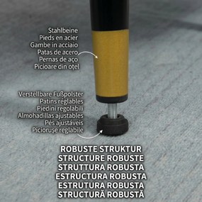 HOMCOM Fotoliu Tapițat din Material Textil cu Pernițe Umplute, Canapea Modernă cu Picioare din Oțel, 76x68x80 cm, Gri