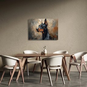 Tablou pe sticlă - Portretul lui Dobrman (70x50 cm)