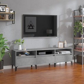 Comoda TV, gri beton, 150x30x44,5 cm, lemn prelucrat