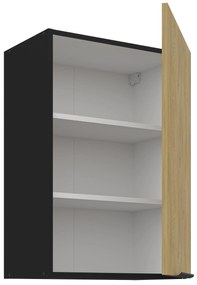 Dulap superior de bucătărie Carminia 50 G-72 1F (stejar cremona + negru). 1128005