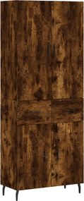 vidaXL Dulap înalt, stejar fumuriu, 69,5x34x180, lemn compozit