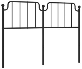 373921 vidaXL Tăblie de pat metalică, negru, 150 cm