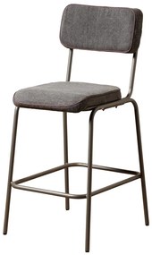 Scaun de bar, din bumbac, gri, Low Fairmont