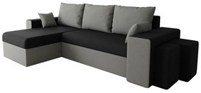 Colțar Memphis 124 Cutie de pat, 256x146x80cm, 91 kg, Picioare: Plastic, Lemn: Pin