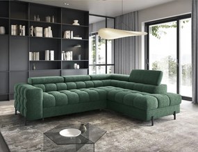 Coltar extensibil dreapta 5 locuri ELTAP, RT-35AMO, Ferucce, 276x200x93 cm, lemn/poliester, verde inchis