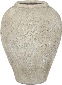Vază decorativă, stil rustic artizanal, culoare gri, din teracotă, „Terracotta”