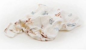 Lenjerie de pat din muselină Matex Fluturi, 140 x 200 cm, 70 x 90 cm