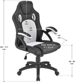 Scaun ergonomic de birou "Montreal" alb