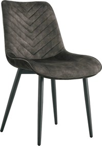 Scaun ZAINA TIP 2, maro/negru, stofa catifelata/metal, 50x64x84 cm