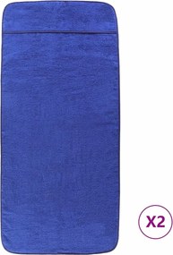 vidaXL Prosoape de plajă, 2 buc., albastru, 75x200 cm, textil 400 GSM