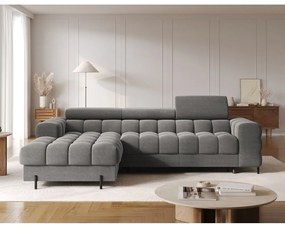 Colțar taupe extensibil/cu spațiu de depozitare cu tapițerie din catifea (cu colț pe partea stângă/cu șezlong) Felro – ELTAP