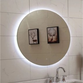 Oglinda cu iluminare si dezaburire Inter Ceramic 80 cm rotunda