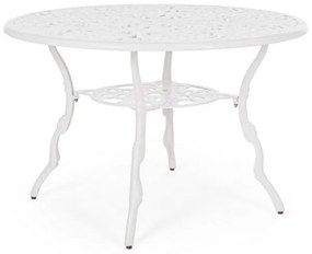 Masă metalica, alba, diametrul 110 cm, Victoria, Bizzotto