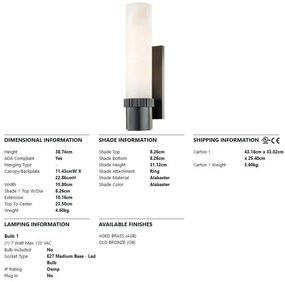 Aplica de perete LUX din alabaster ARGON bronz antichizat