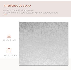 Geanta pentru caini mici cu 3 intrari si perna PawHut, Oxford si metal, albastru 70x51x50 cm | AOSOM RO