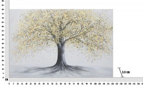 Tablou decorativ multicolor din lemn de Pin si panza, 120x3,8x80 cm, Tree Mauro Ferretti