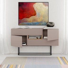 Comodă gri/bej joasă 145x82 cm Titan – Marckeric