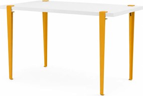 Masa EUROTAS, alb/galben, PAL melaminat, 120x60x75 cm