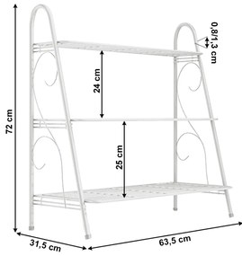 Raft metalic Veruma, alb