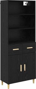 vidaXL Bufet cu sertar Stejar Negru 69,5 x 32,5 x 180 cm Lemn compozit