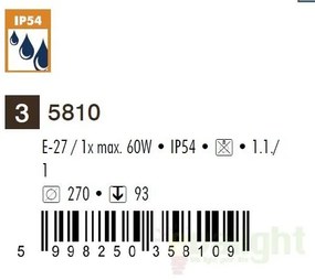 Aplica de perete, Plafonier exterior IP54, diam.27cm, alb Lentil 5810 RX