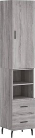 vidaXL Dulap înalt, gri sonoma, 34,5x34x180 cm, lemn prelucrat