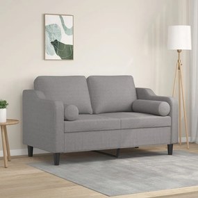3153015 vidaXL Canapea cu 2 locuri cu perne&pernuțe gri deschis 120 cm textil