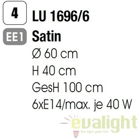 Lustra suspendata diam.60cm Susan LU 1696/6 satin OR