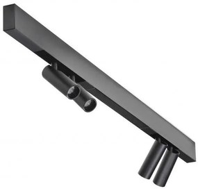 Set un metru sina magnetica monofazata cu iluminat inclus Alfa 52M1032BK negru, 3000K