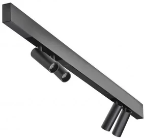 Set un metru sina magnetica monofazata cu iluminat inclus Alfa 52M1032BK negru, 3000K
