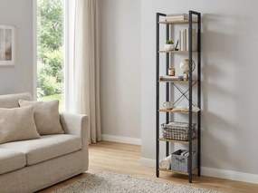 Raft cu structura metalica TAYLOR 6 polite, stejar artisan