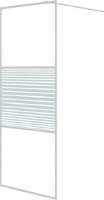 vidaXL Perete de duș walk-in, alb, 80x195 cm, sticlă ESG transparentă